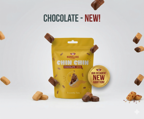 Delicious Soft & Crunchy Chin Chin - Chocolate (24 x 60g packs)